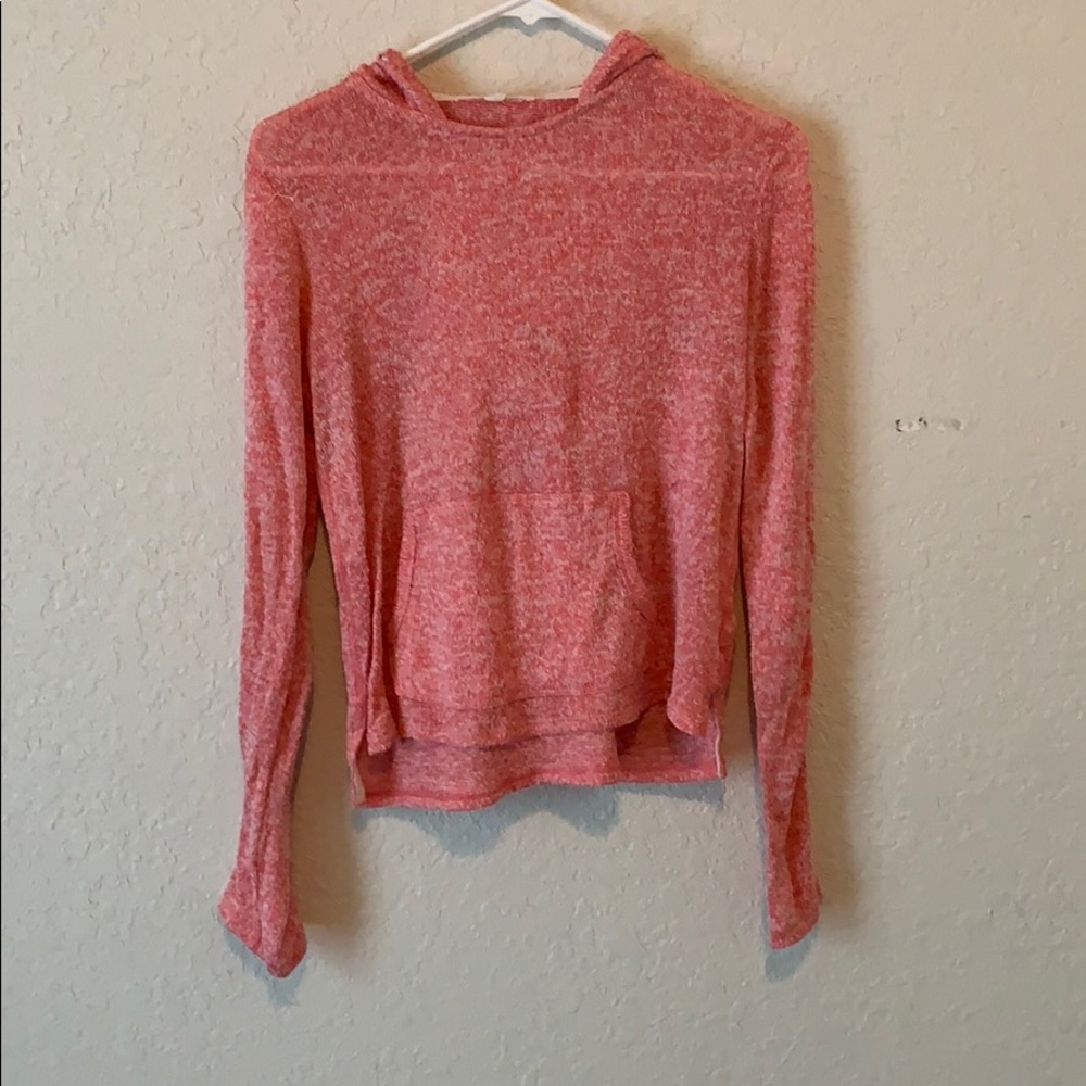 Aeropostale pink and white hooded shirt